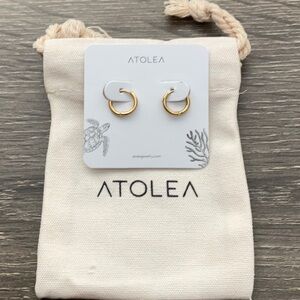 Atolea Tiny Huggie Hoops Gold - waterproof- no fading